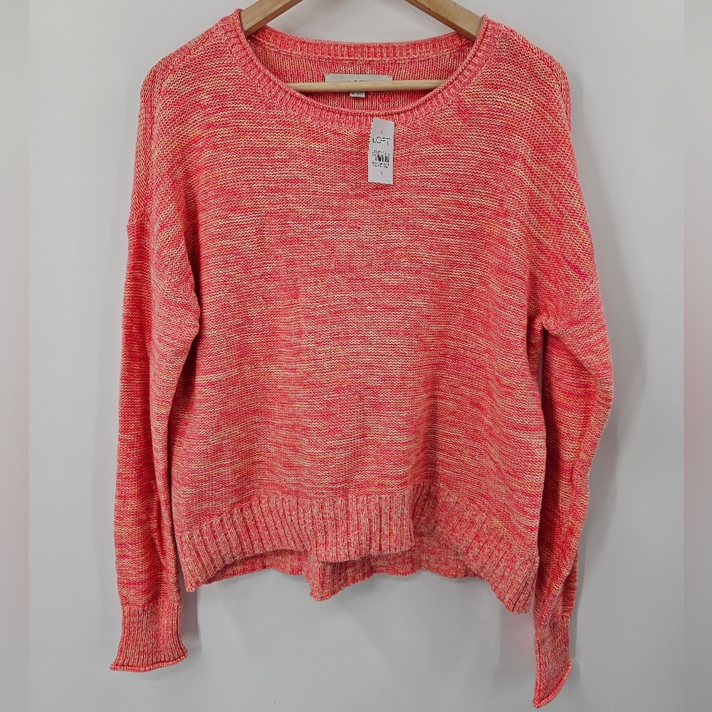 Loft Pink Sweater 100% Cotton NWT Size Medium